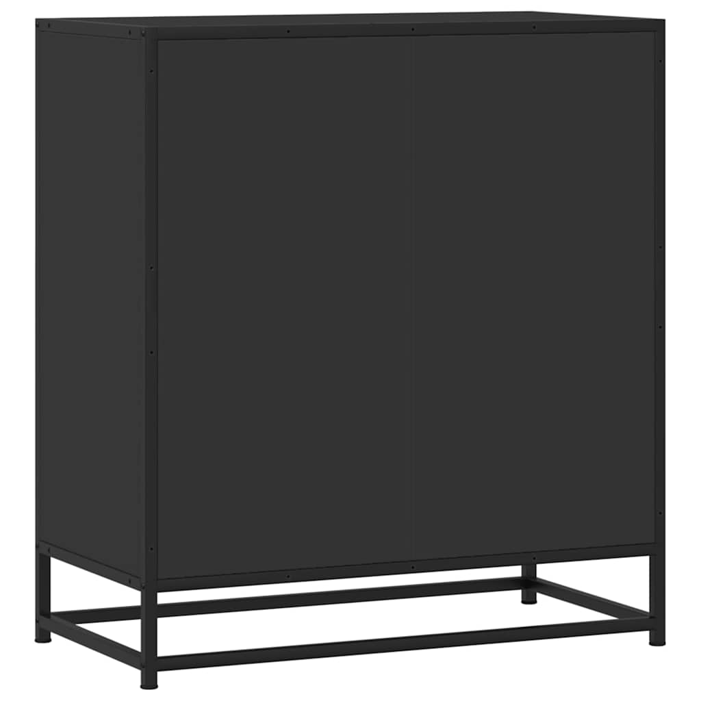 skuffeskab 68x35x76 cm konstrueret træ og metal sort