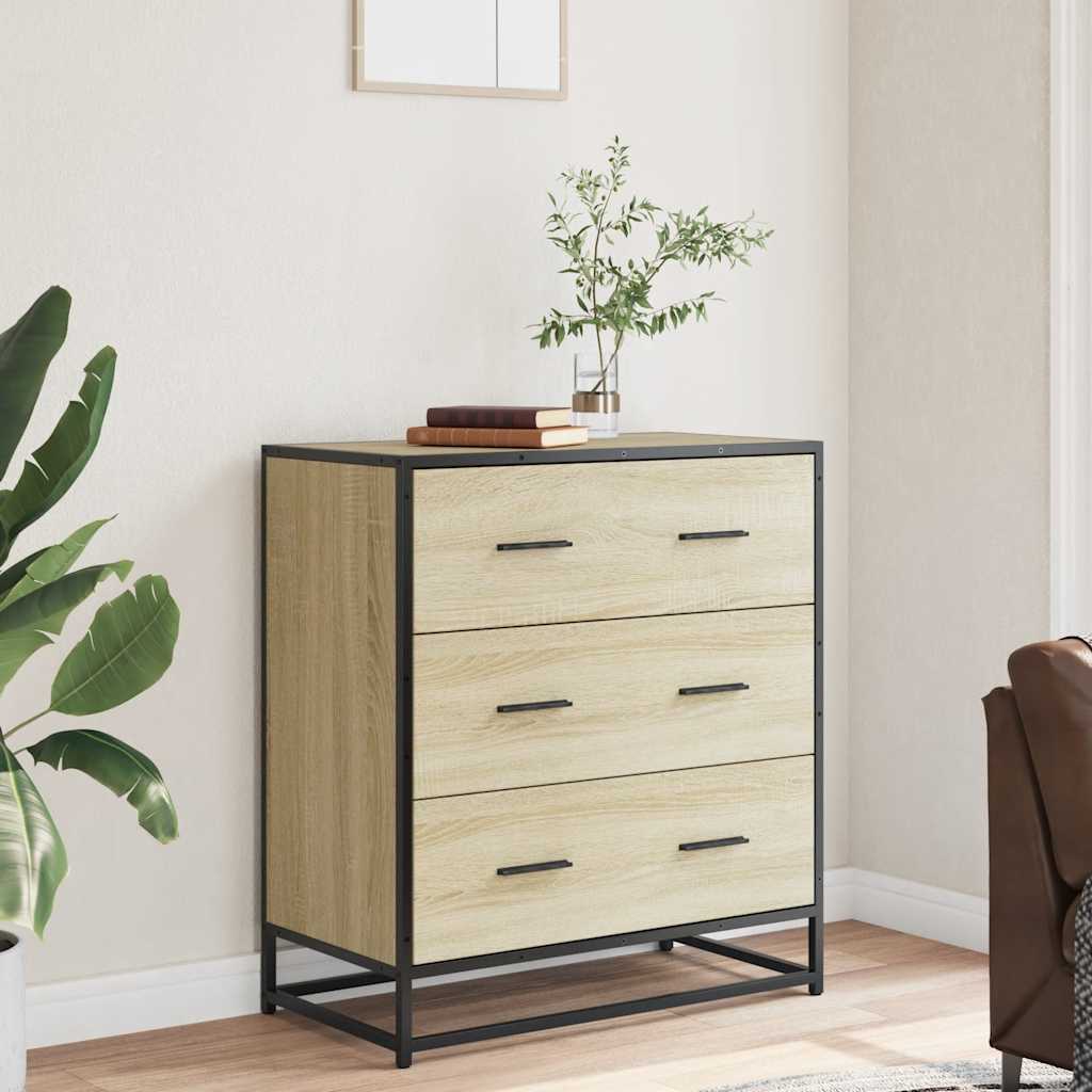 skab 68x35x76 cm konstrueret træ og metal sonoma-eg