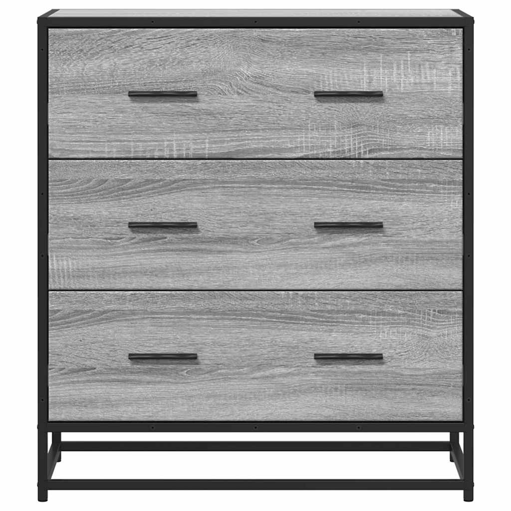 skab 68x35x76 cm konstrueret træ og metal grå sonoma-eg