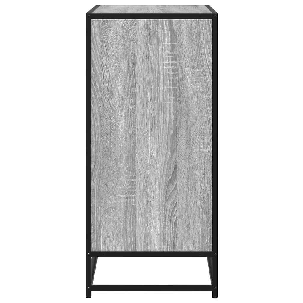 skab 68x35x76 cm konstrueret træ og metal grå sonoma-eg