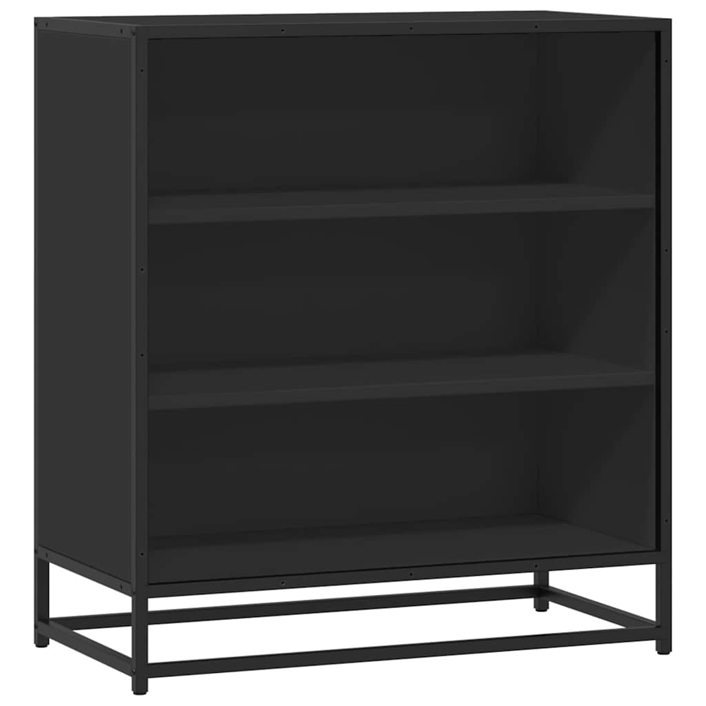 skuffeskab 68x35x76 cm konstrueret træ og metal sort