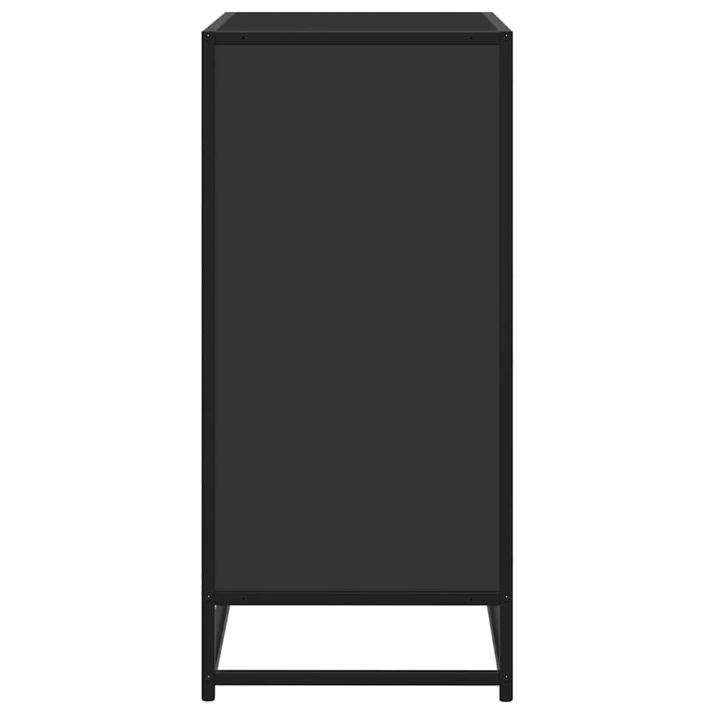 skuffeskab 68x35x76 cm konstrueret træ og metal sort