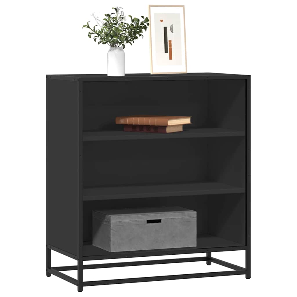 skuffeskab 68x35x76 cm konstrueret træ og metal sort