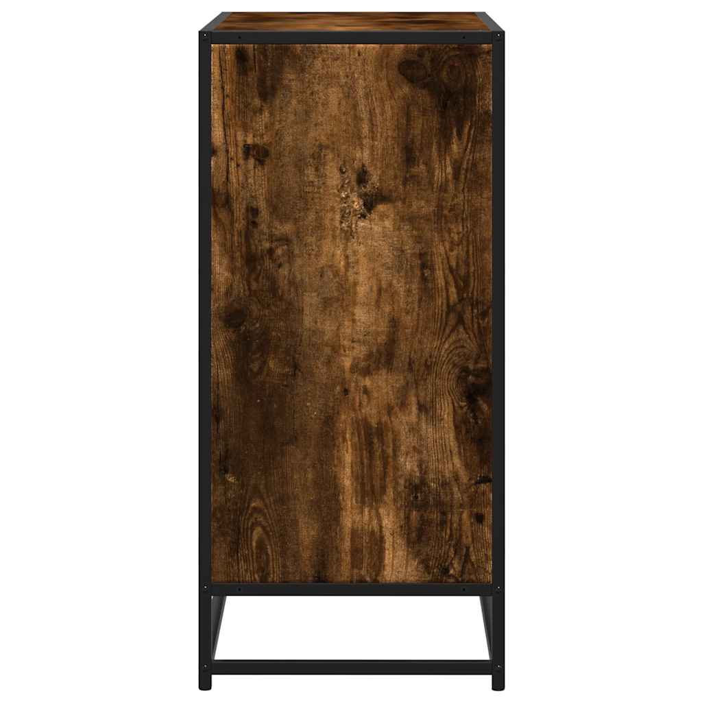 skab 68x35x76 cm konstrueret træ og metal røget egetræsfarve