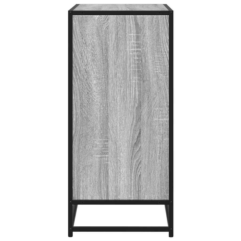 skab 68x35x76 cm konstrueret træ og metal grå sonoma-eg