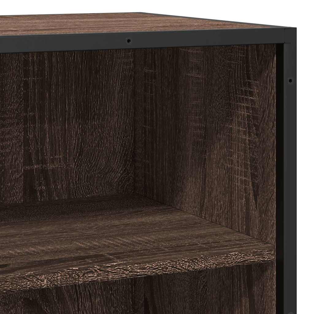 skab 68x35x76 cm konstrueret træ og metal brun egetræsfarve