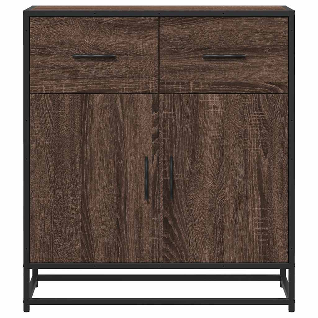 skuffeskab 68x35x76 cm konstrueret træ brun egetræsfarve