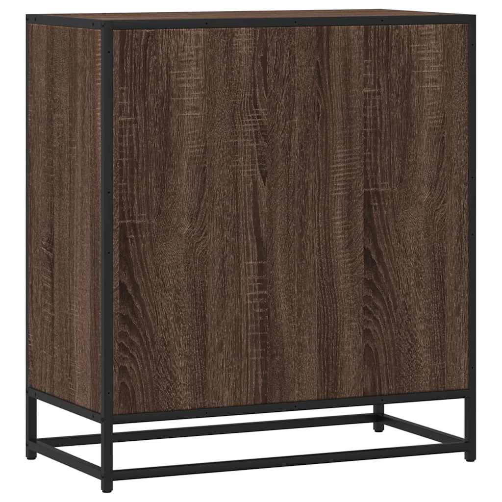skuffeskab 68x35x76 cm konstrueret træ brun egetræsfarve