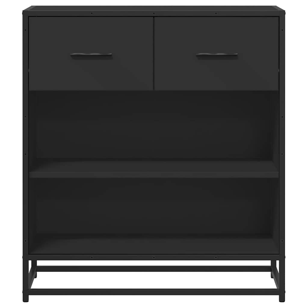 skuffeskab 68x35x76 cm konstrueret træ sort