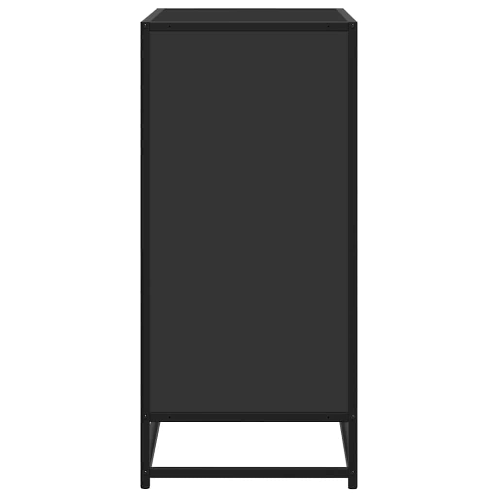 skuffeskab 68x35x76 cm konstrueret træ sort