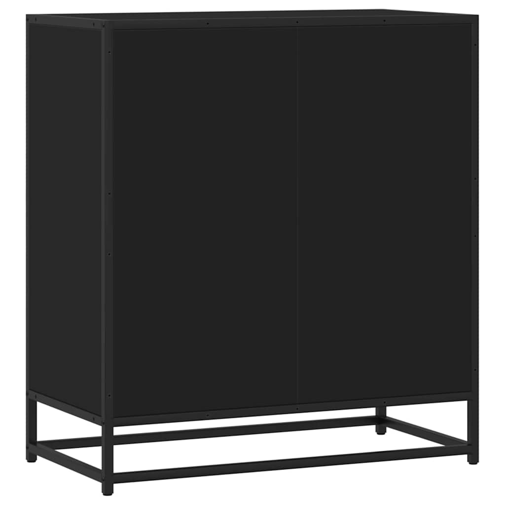skuffeskab 68x35x76 cm konstrueret træ sort