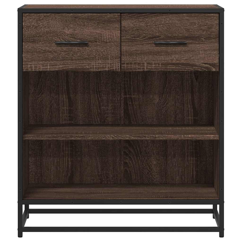 skuffeskab 68x35x76 cm konstrueret træ brun egetræsfarve