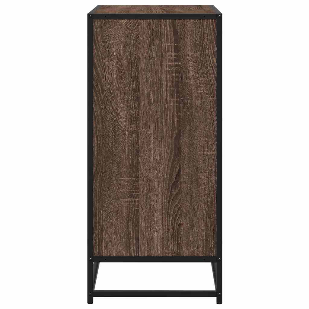 skuffeskab 68x35x76 cm konstrueret træ brun egetræsfarve