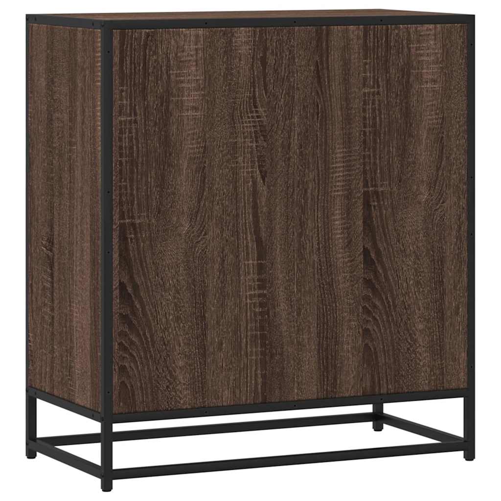skuffeskab 68x35x76 cm konstrueret træ brun egetræsfarve