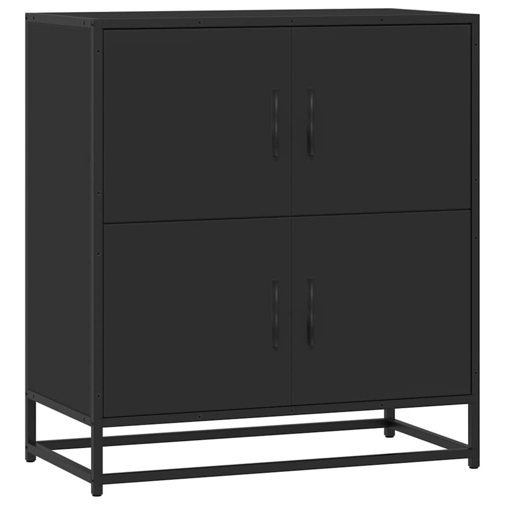 skuffeskab 68x35x76 cm konstrueret træ sort