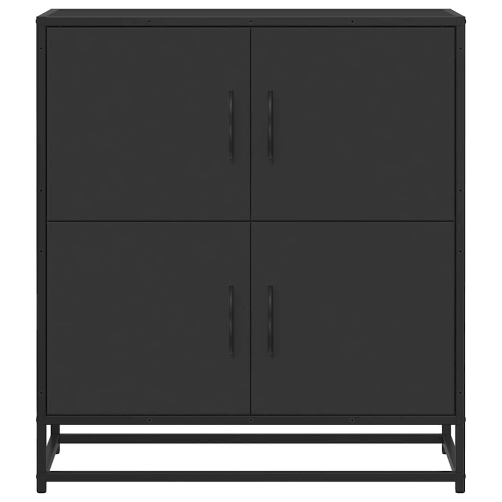skuffeskab 68x35x76 cm konstrueret træ sort