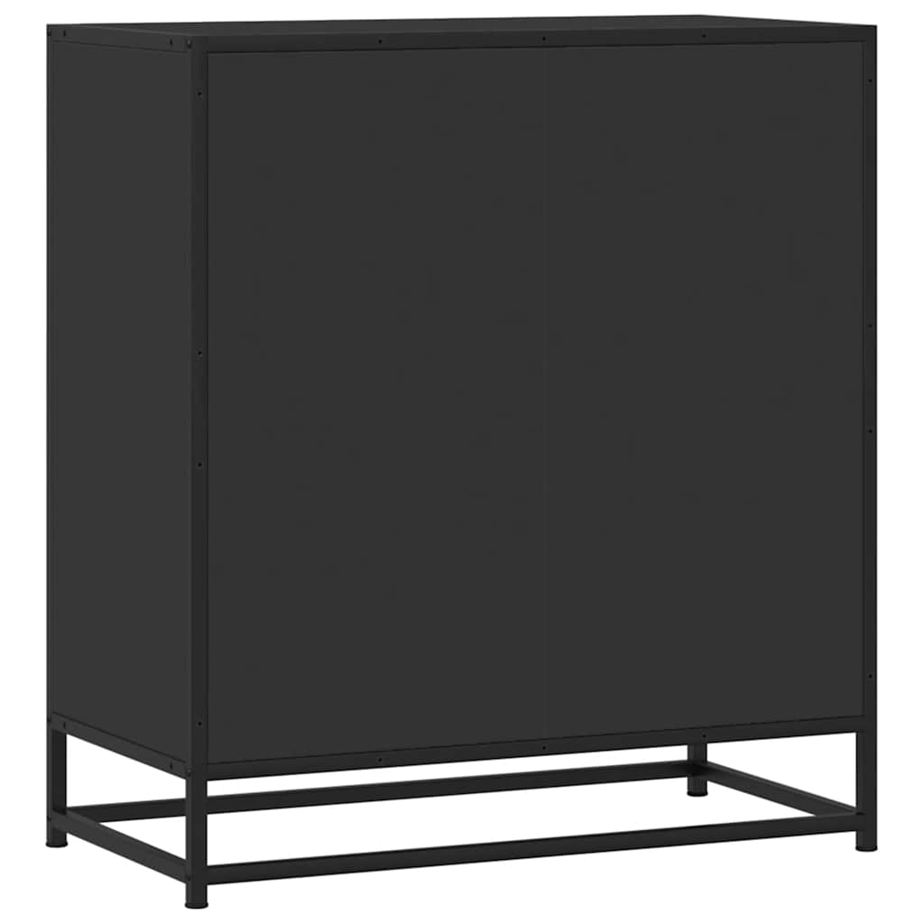 skuffeskab 68x35x76 cm konstrueret træ sort