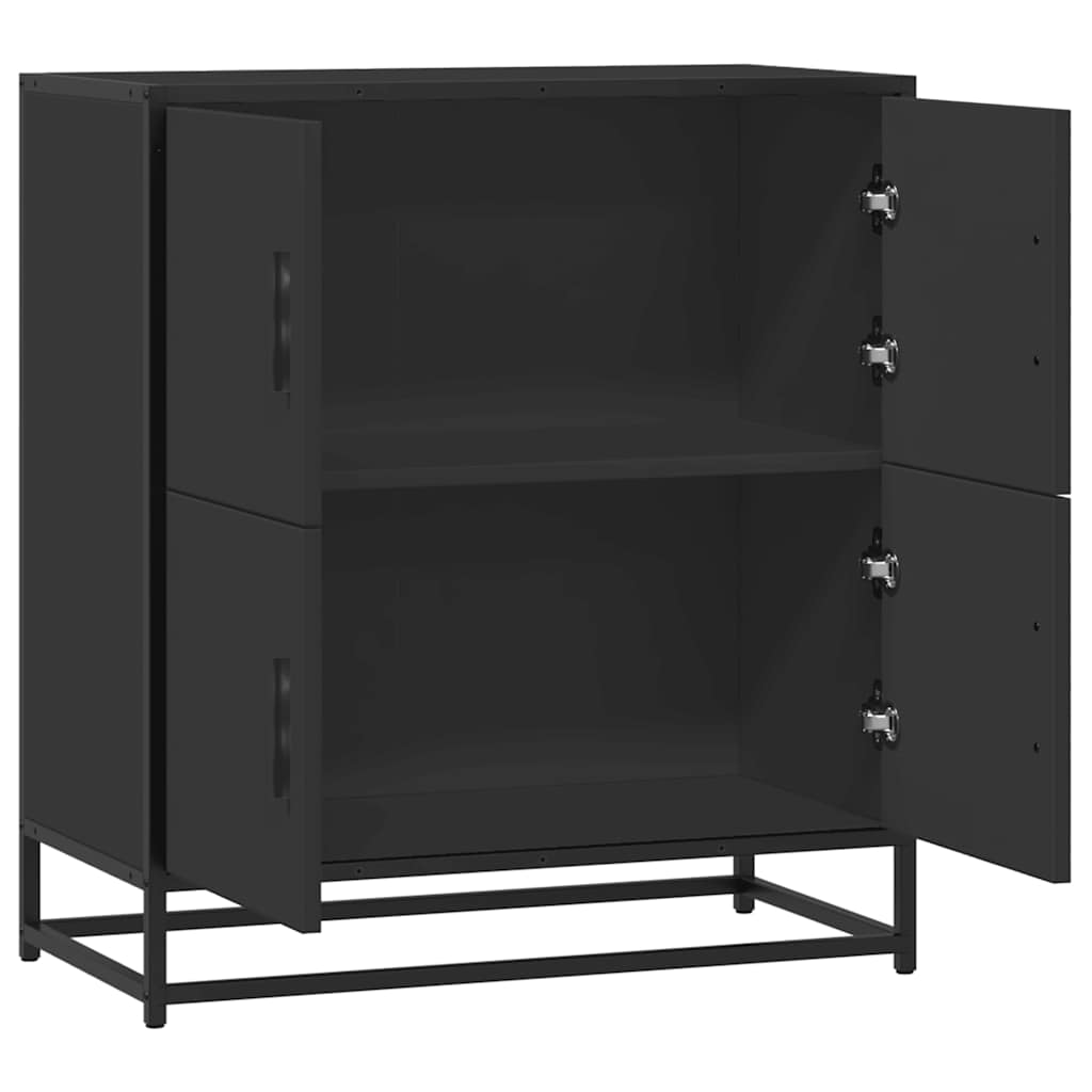 skuffeskab 68x35x76 cm konstrueret træ sort