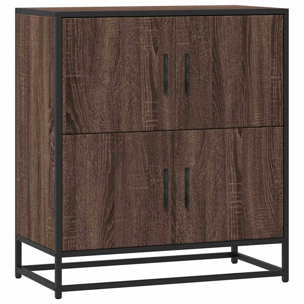 skuffeskab 68x35x76 cm konstrueret træ brun egetræsfarve