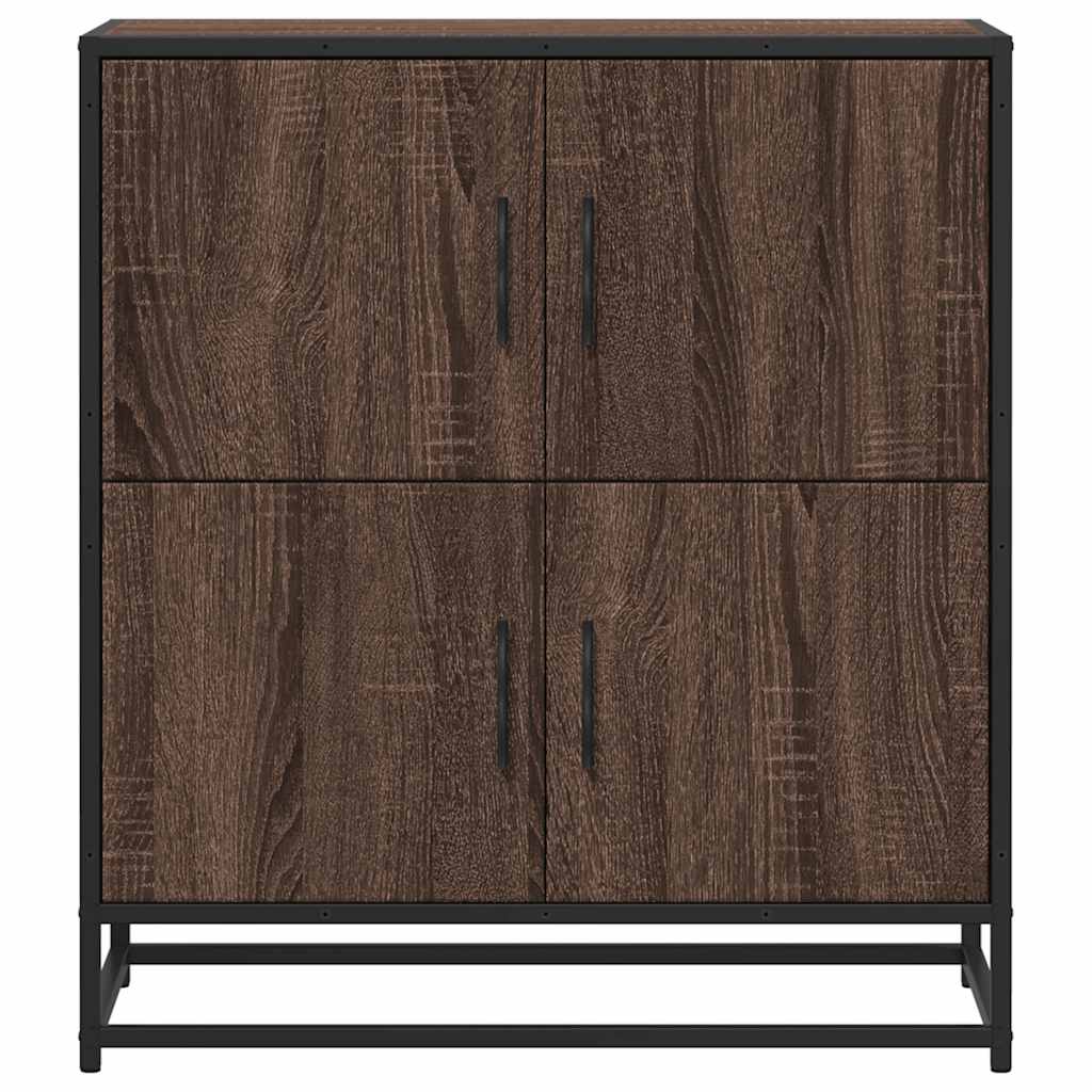skuffeskab 68x35x76 cm konstrueret træ brun egetræsfarve