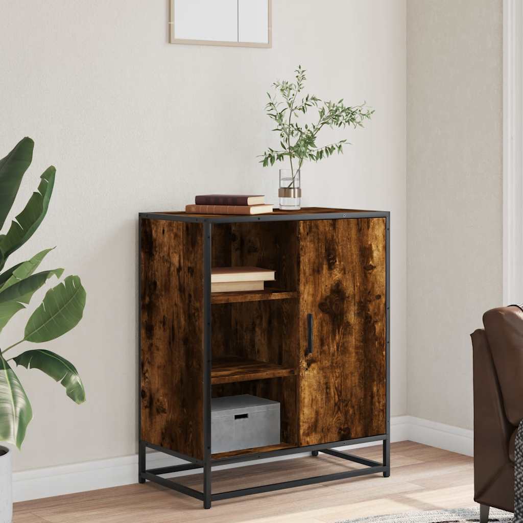 skænk 62x35x76 cm konstrueret træ røget egetræsfarve