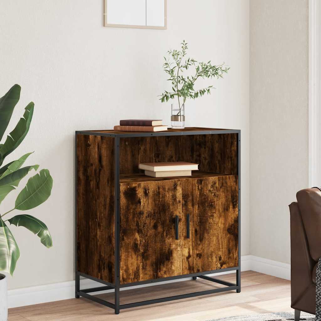 skab 68x35x76 cm konstrueret træ røget egetræsfarve