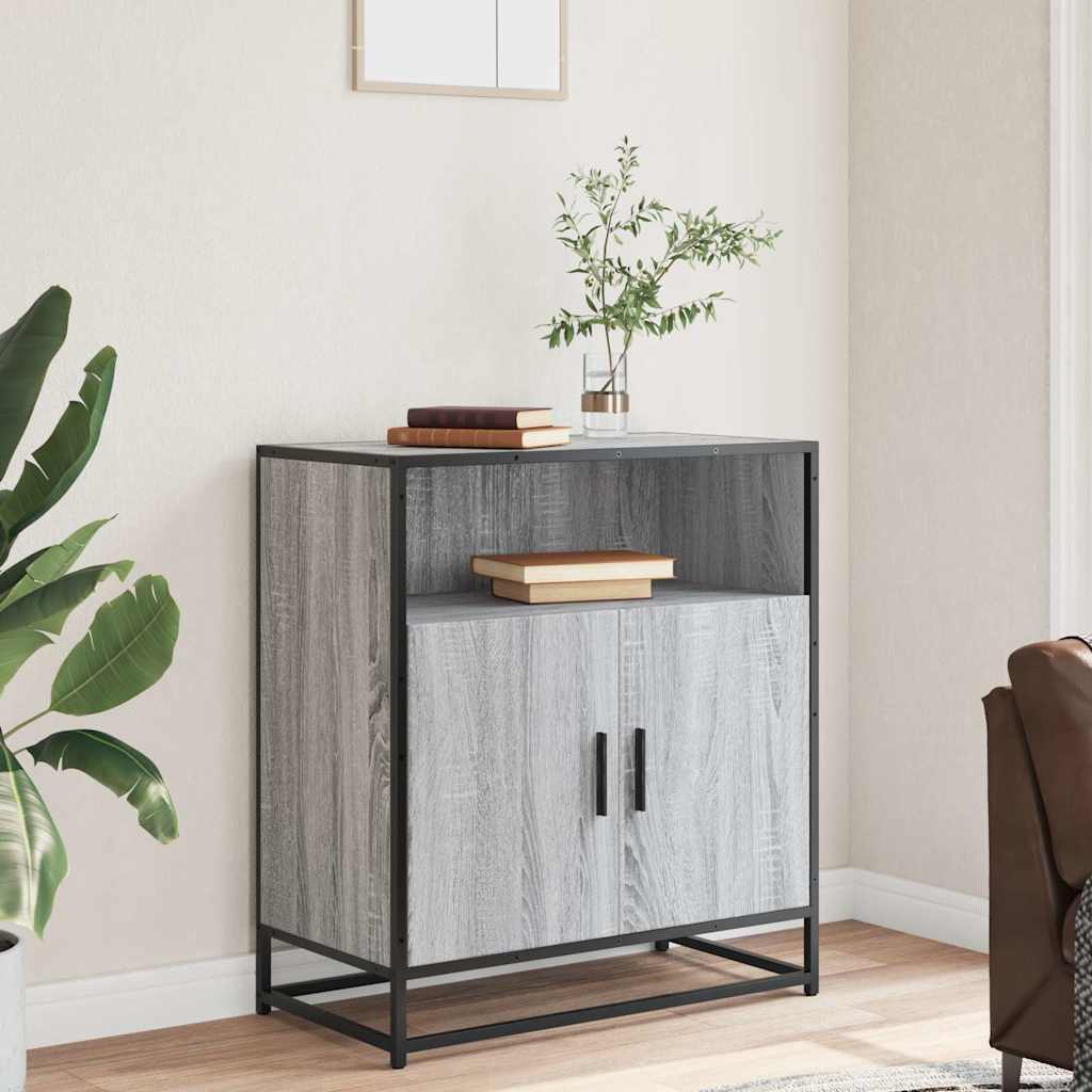 skab 68x35x76 cm konstrueret træ grå sonoma-eg