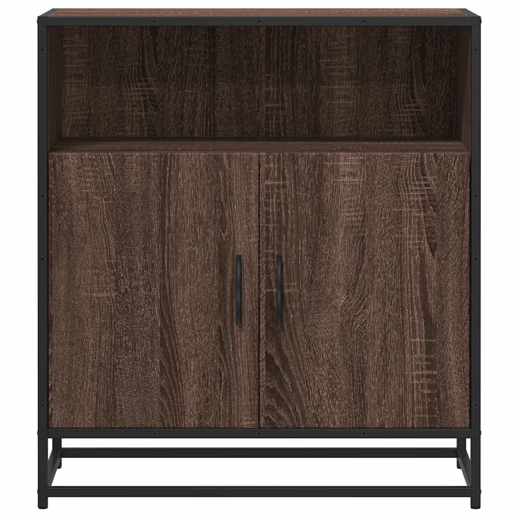 skuffeskab 68x35x76 cm konstrueret træ brun egetræsfarve