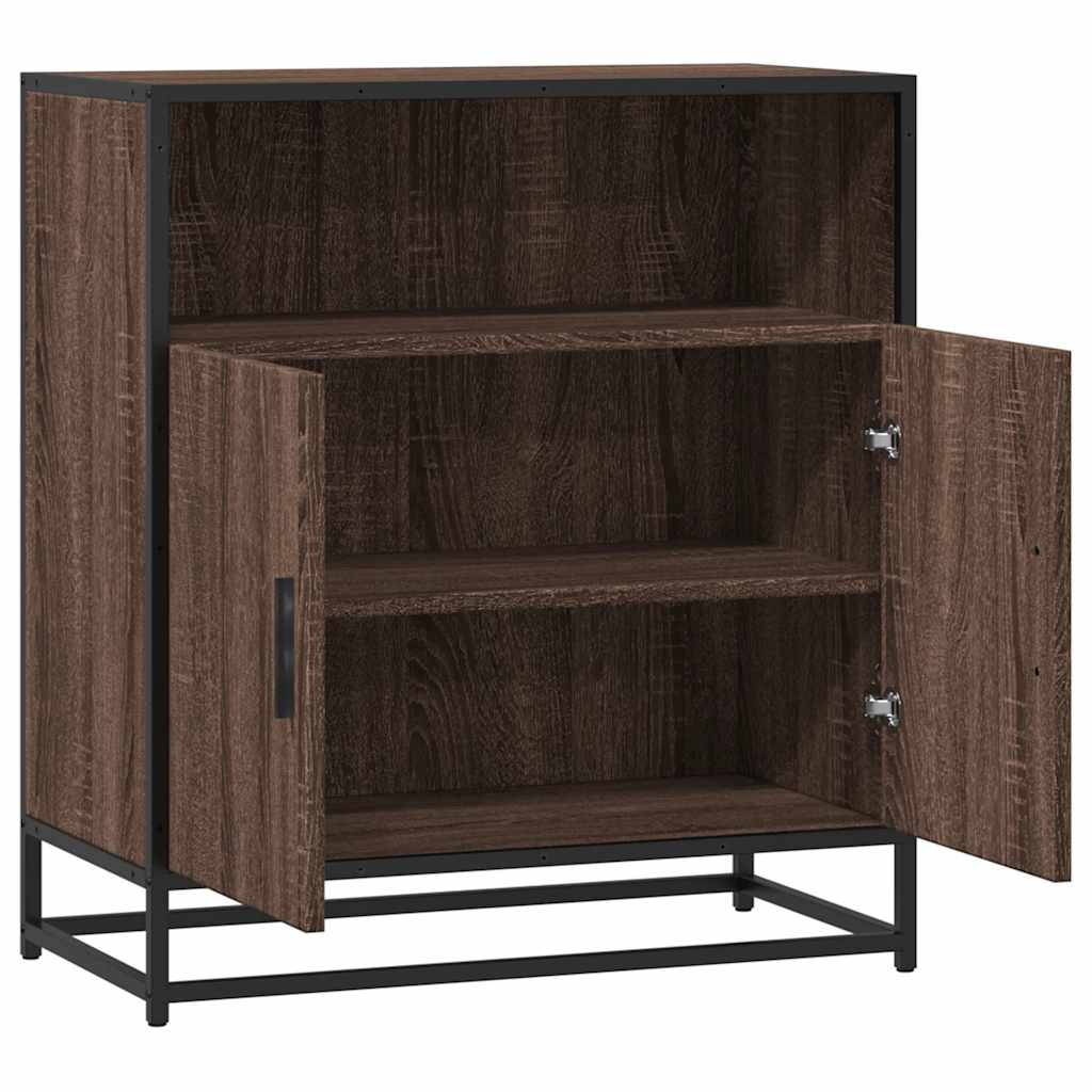 skuffeskab 68x35x76 cm konstrueret træ brun egetræsfarve