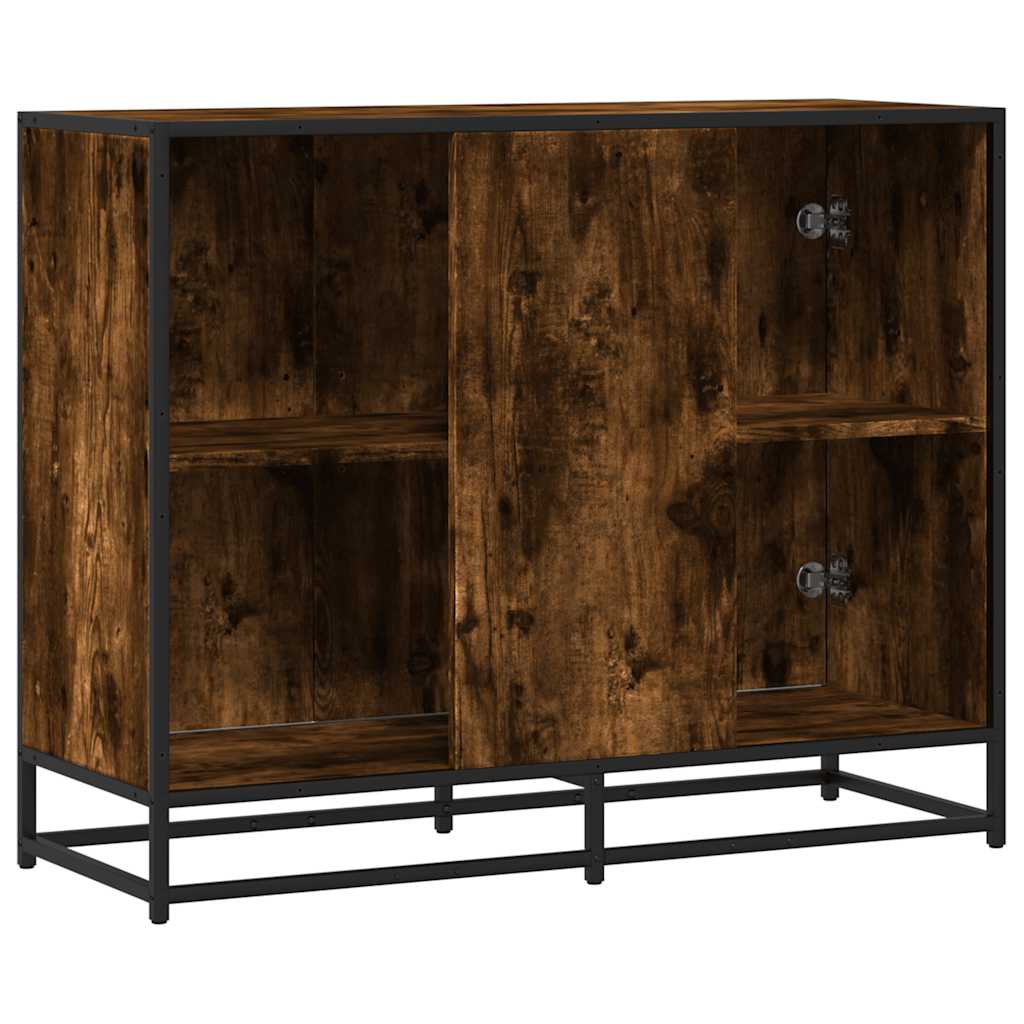 skænk 94x35x76 cm konstrueret træ røget egetræsfarve