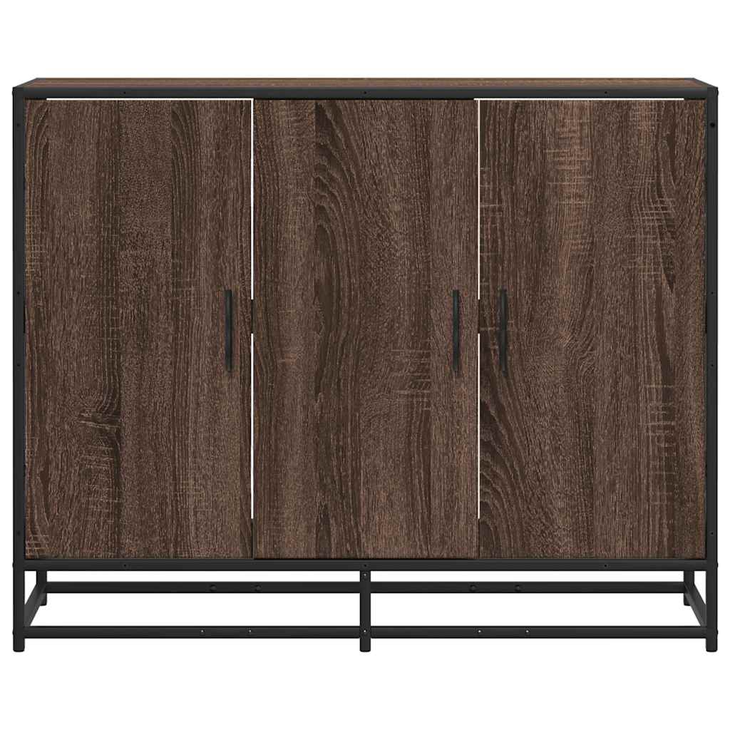 skab 94x35x76 cm konstrueret træ brun egetræsfarve