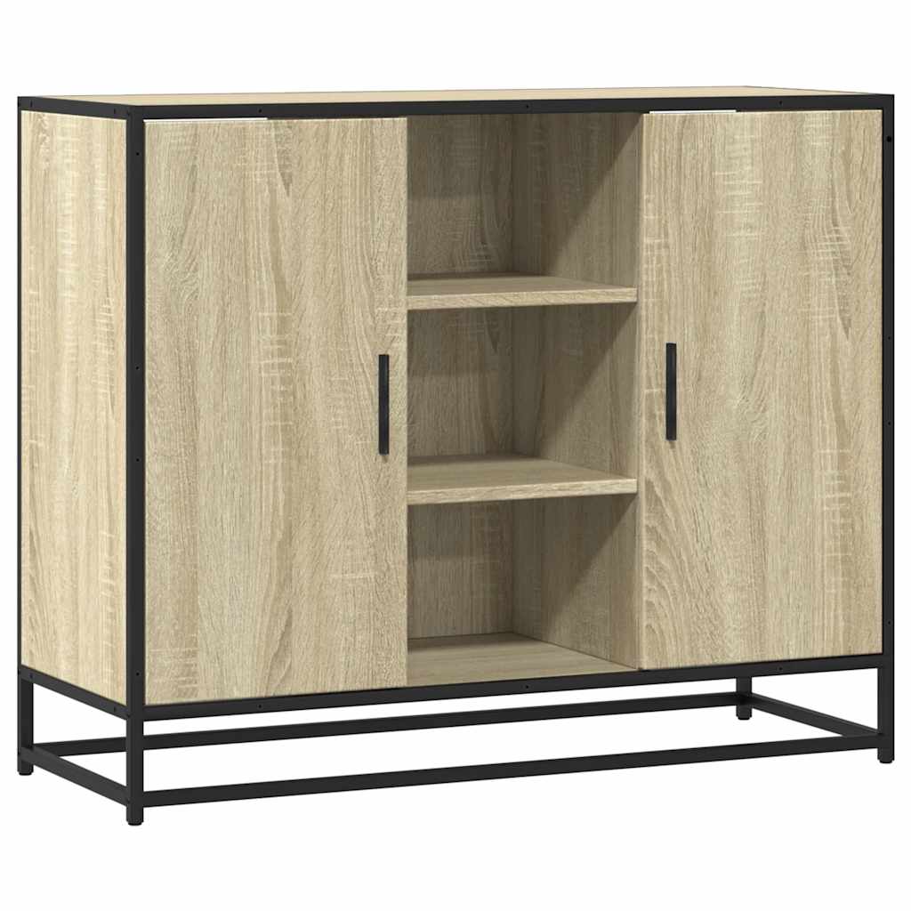 skab 92x35x76 cm konstrueret træ røget egetræsfarve