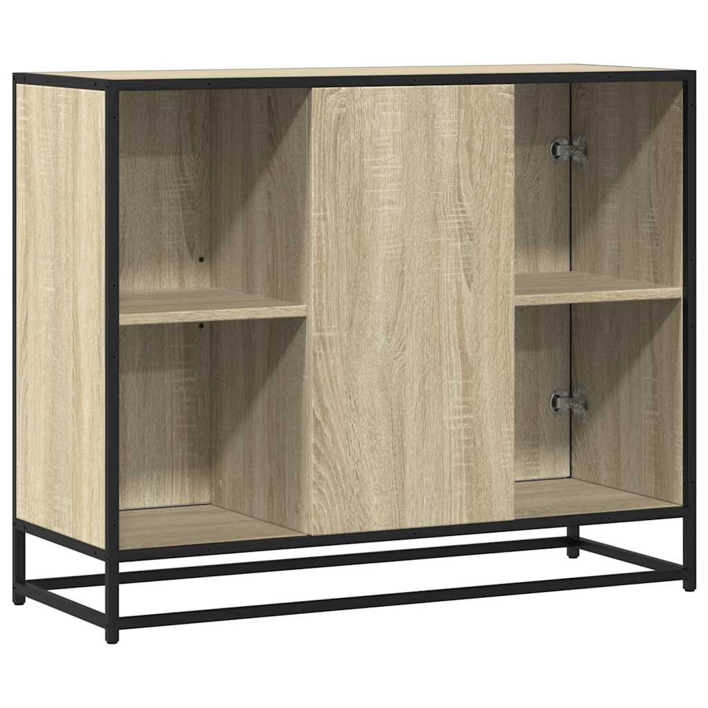 skab 92x35x76 cm konstrueret træ røget egetræsfarve