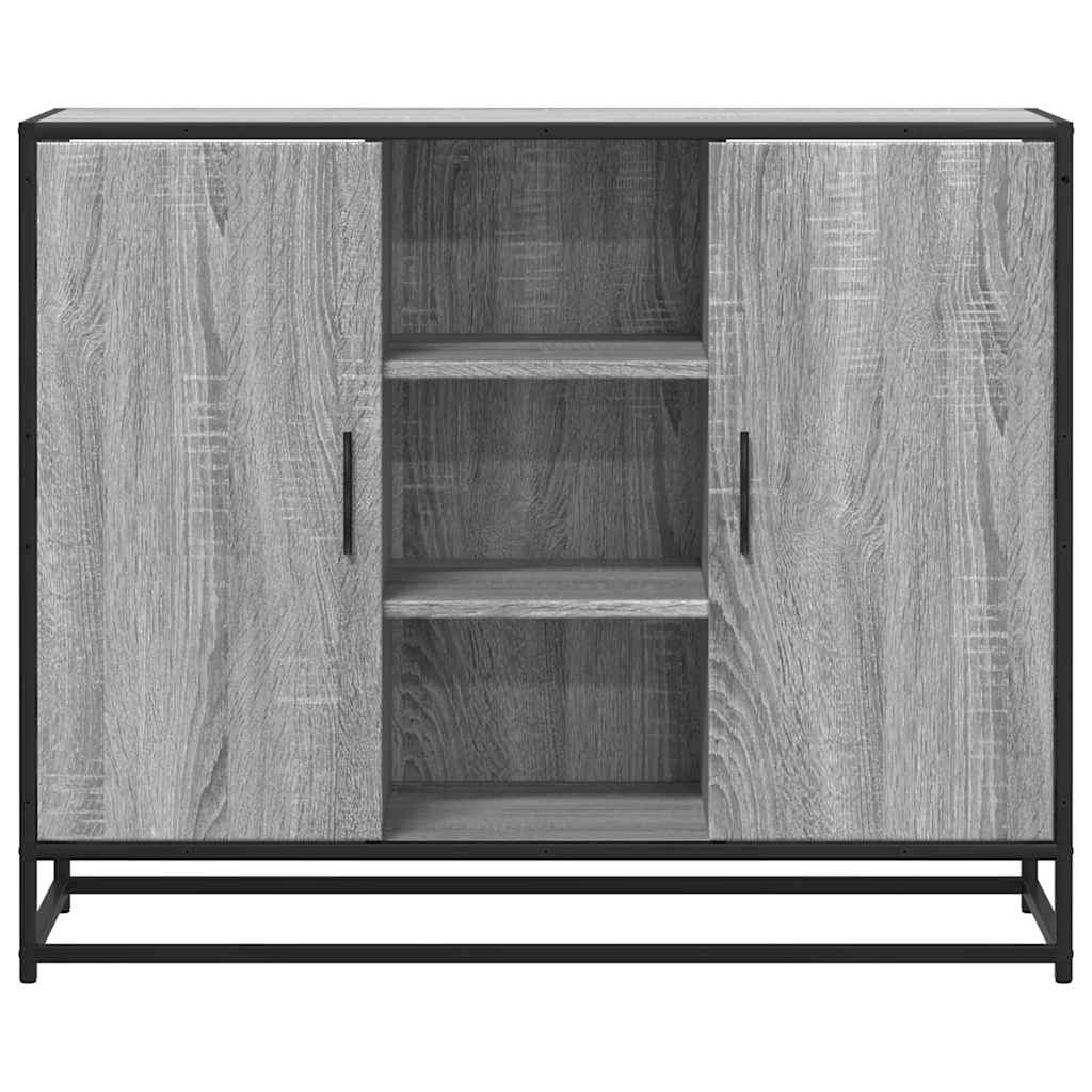 skænk 92x35x76 cm konstrueret træ grå sonoma-eg