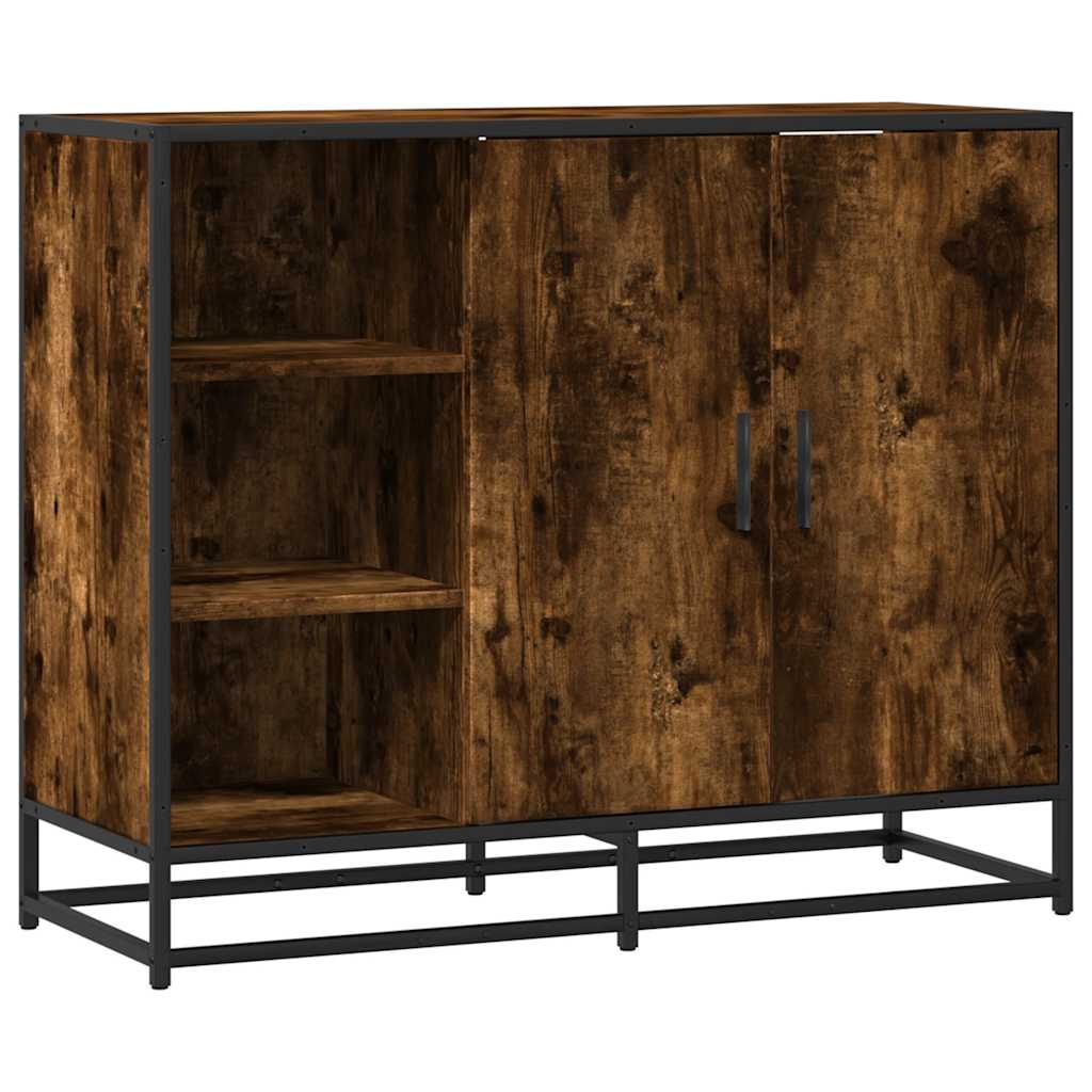 skænk 92x35x76 cm konstrueret træ røget egetræsfarve