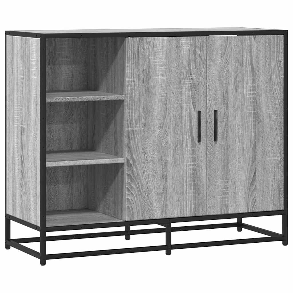 skænk 92x35x76 cm konstrueret træ grå sonoma-eg