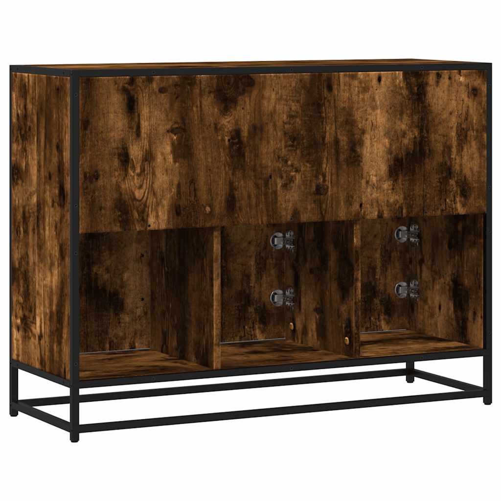 skænk 100x35x76 cm konstrueret træ røget egetræsfarve