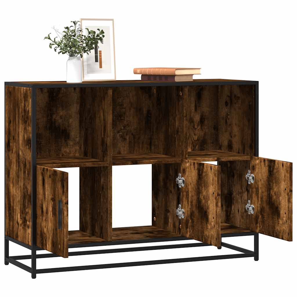 skænk 100x35x76 cm konstrueret træ røget egetræsfarve