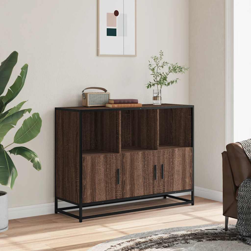 skænk 100x35x76 cm konstrueret træ brun egetræsfarve