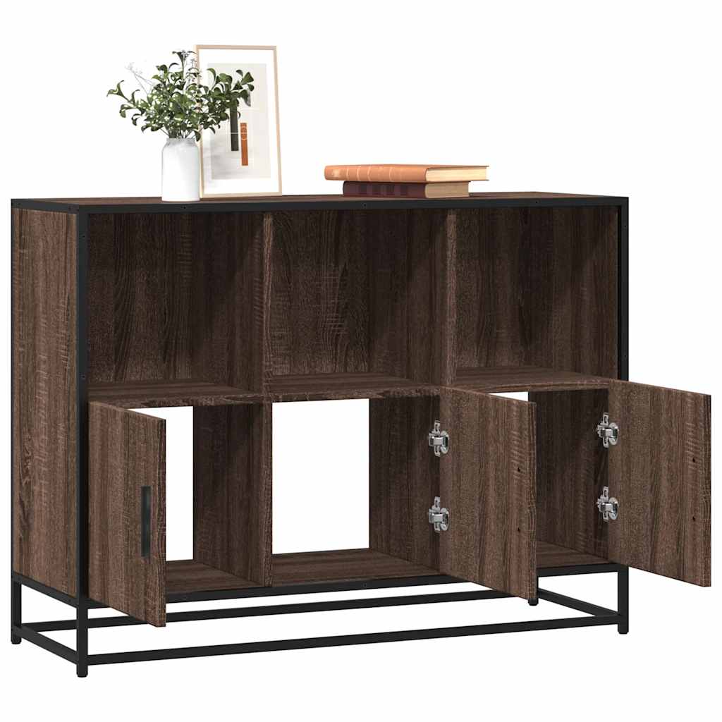 skænk 100x35x76 cm konstrueret træ brun egetræsfarve