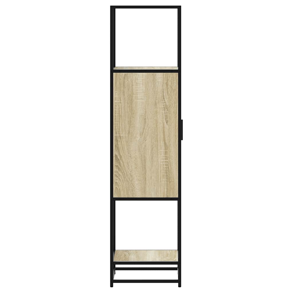 skab sonoma-eg 35,5x35x139 cm konstrueret træ og metal