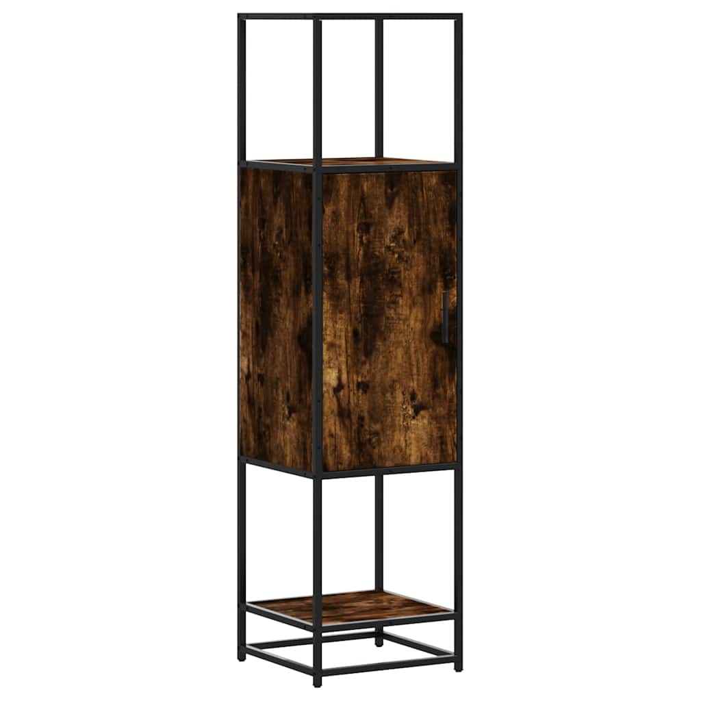 skab sonoma-eg 35,5x35x139 cm konstrueret træ og metal