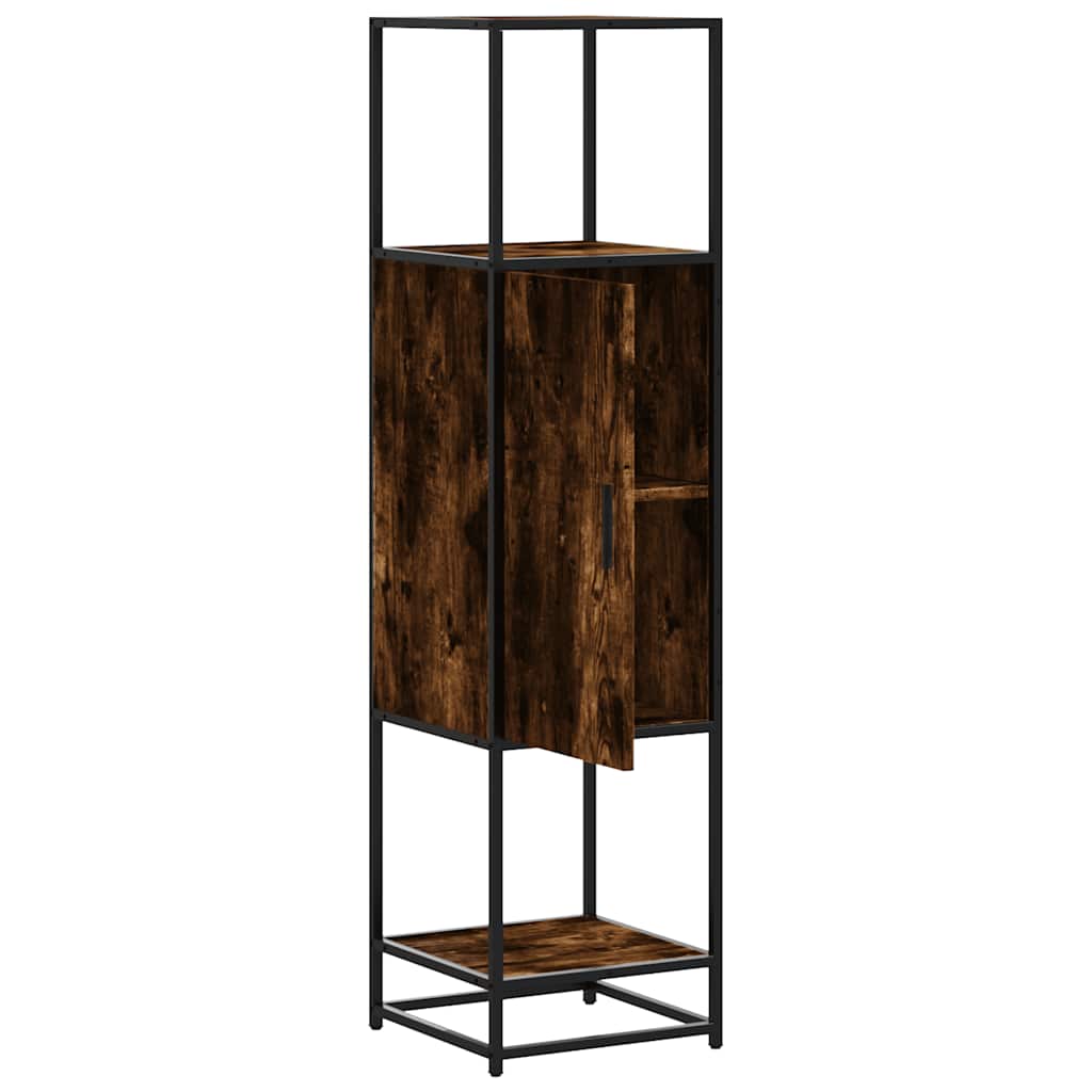 skab sonoma-eg 35,5x35x139 cm konstrueret træ og metal