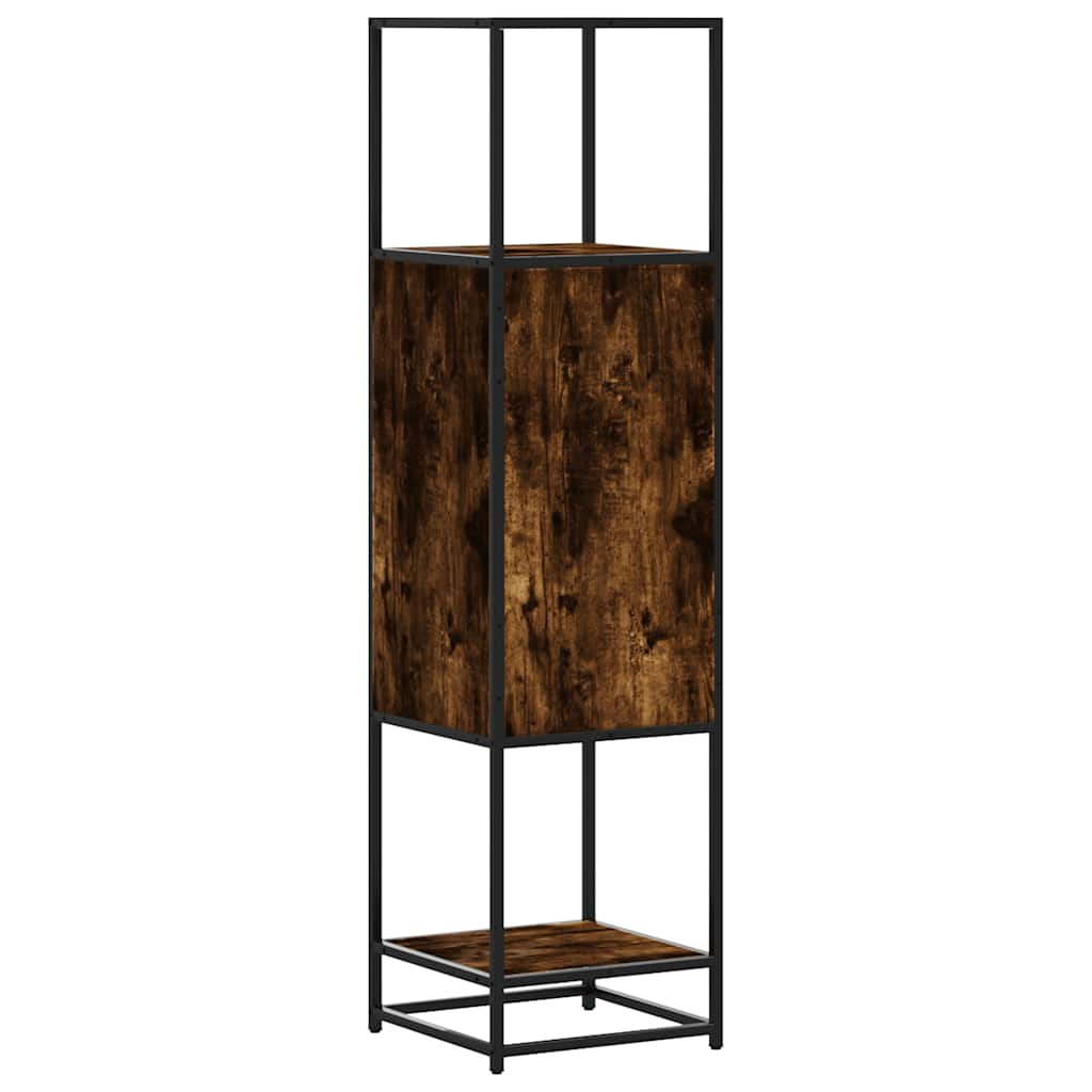 skab sonoma-eg 35,5x35x139 cm konstrueret træ og metal