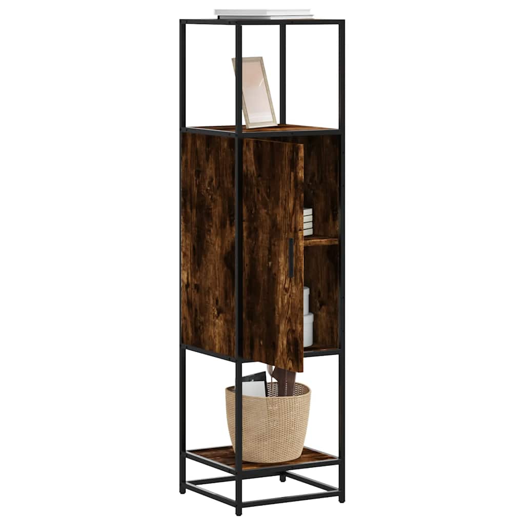 skab sonoma-eg 35,5x35x139 cm konstrueret træ og metal