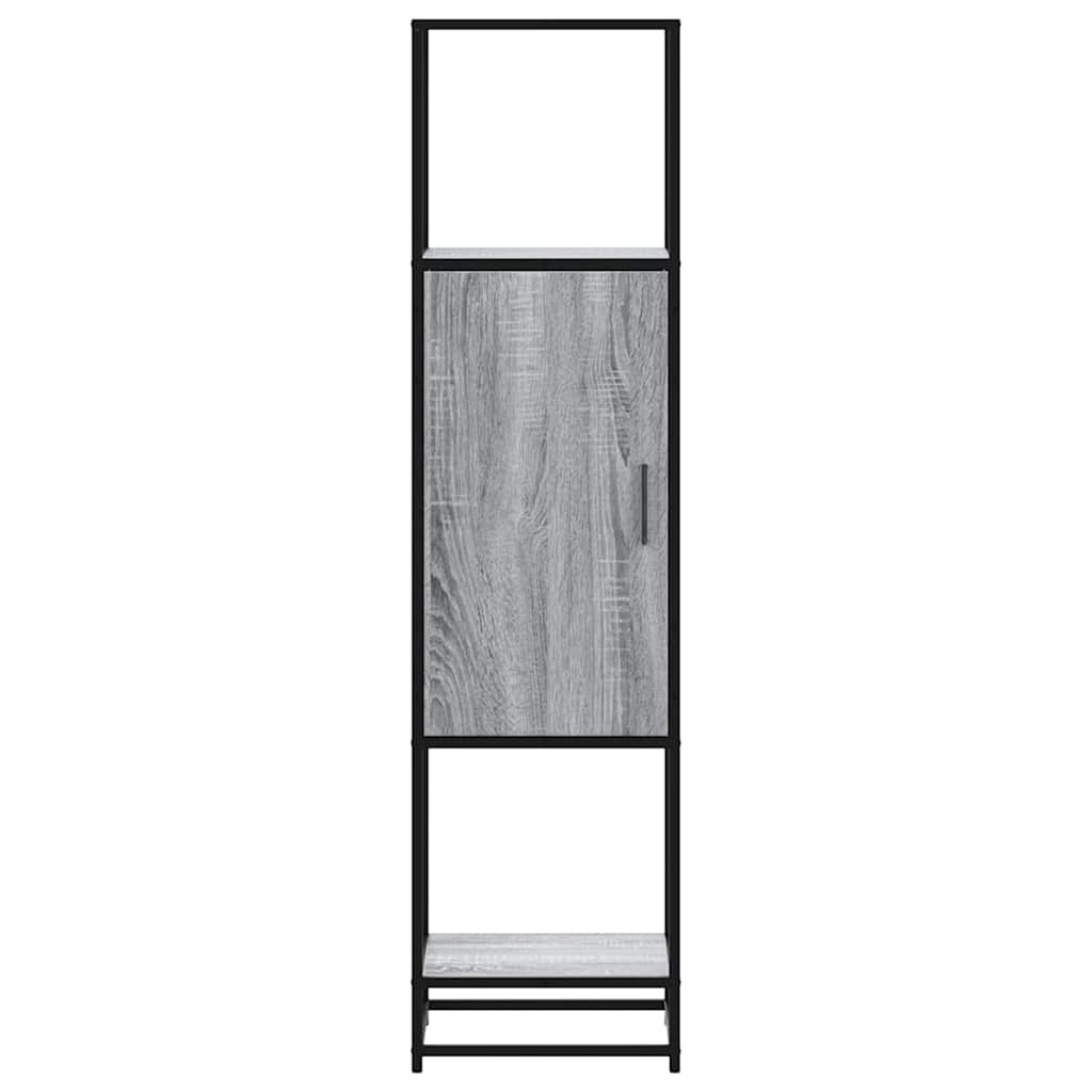 skab 35,5x35x139 cm konstrueret træ grå sonoma-eg og metal