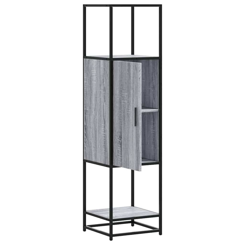 skab 35,5x35x139 cm konstrueret træ grå sonoma-eg og metal