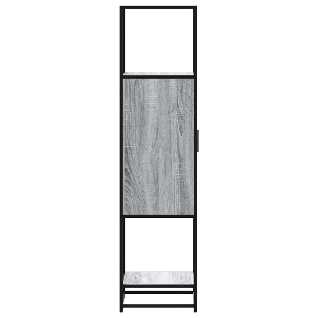 skab 35,5x35x139 cm konstrueret træ grå sonoma-eg og metal