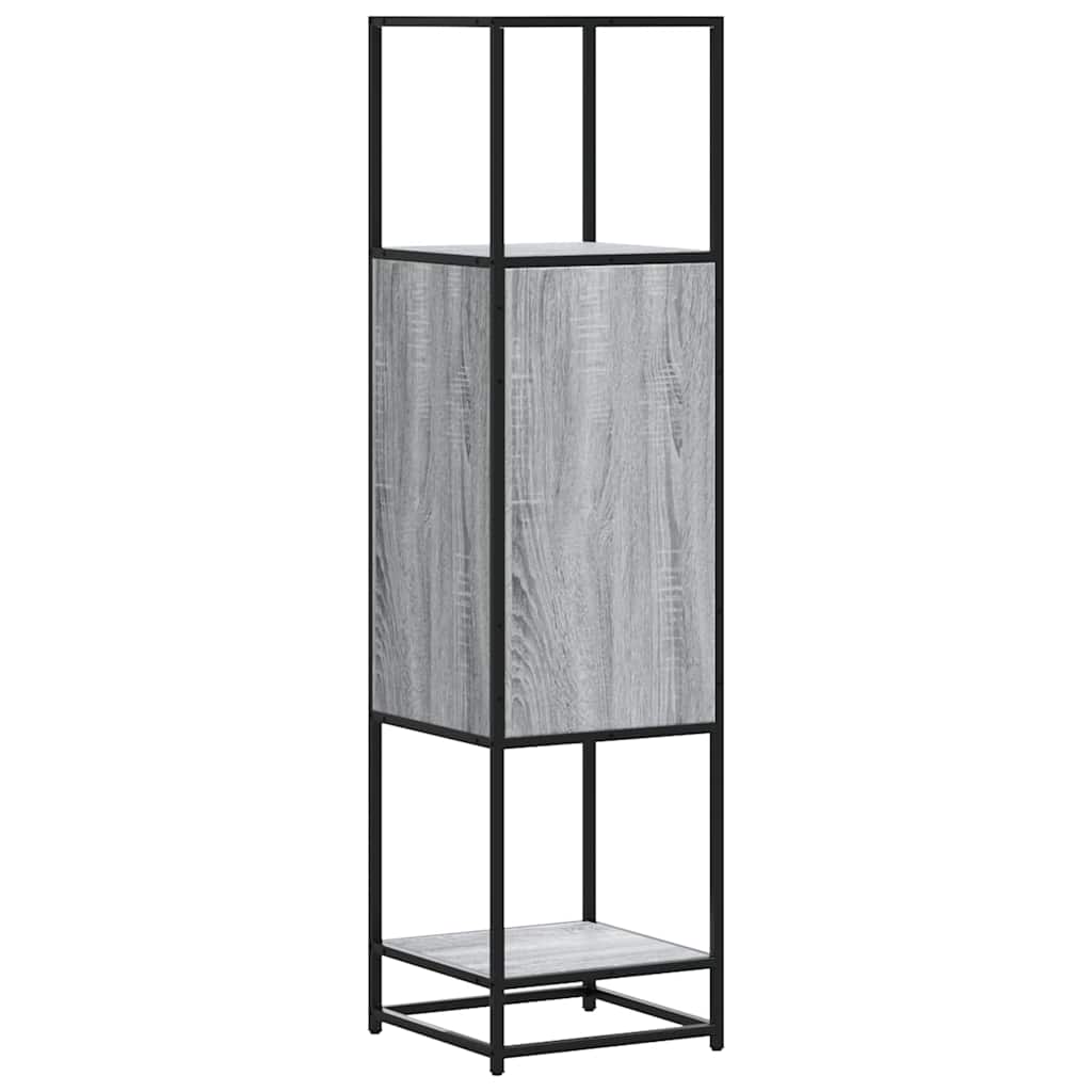 skab 35,5x35x139 cm konstrueret træ grå sonoma-eg og metal