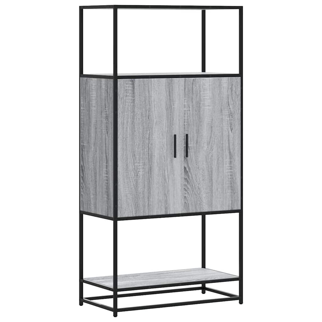 skab 68x35x139 cm konstrueret træ grå sonoma-eg og metal